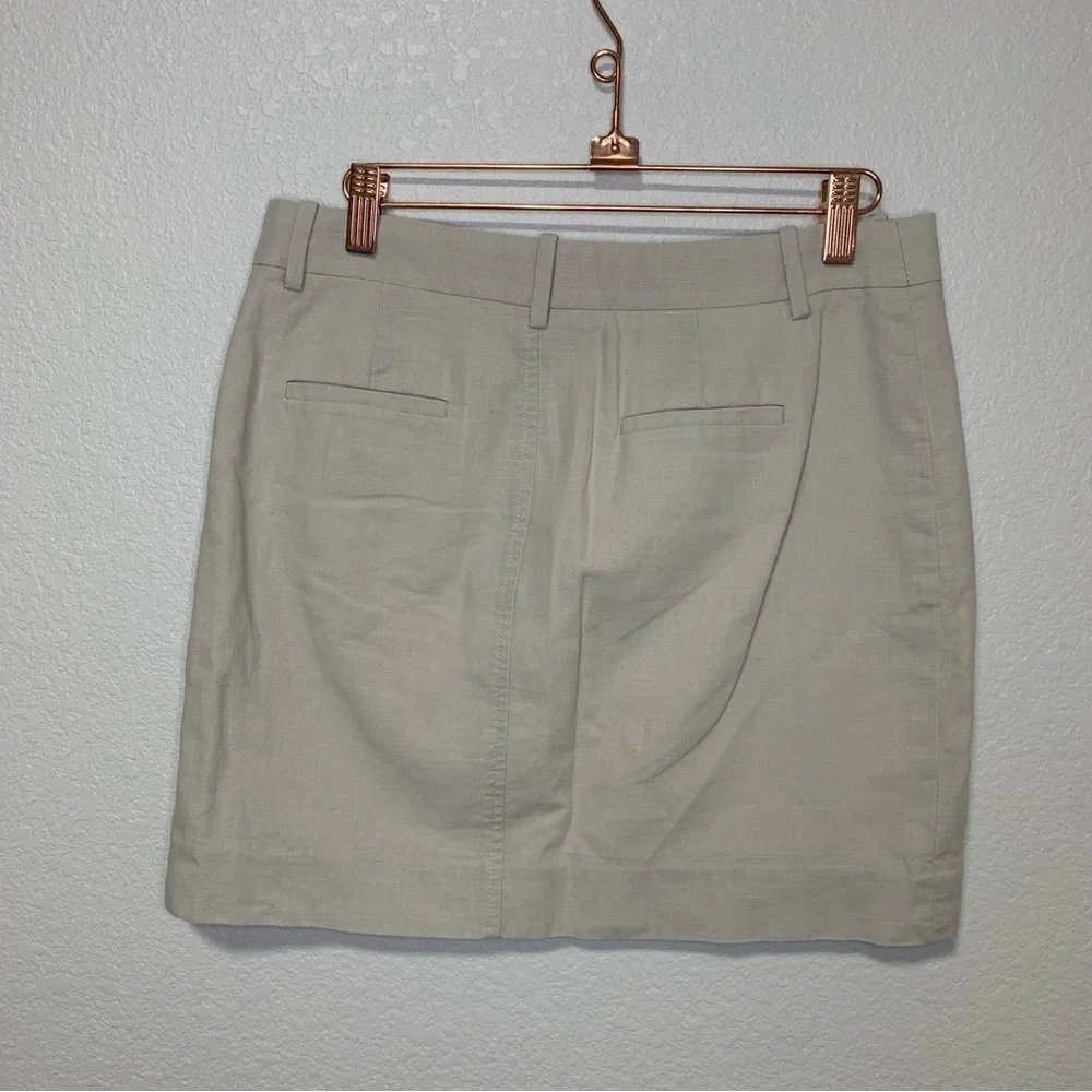 J.Crew Linen Zip Mini Skirt 2 Tan